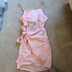 light pink white fox dress